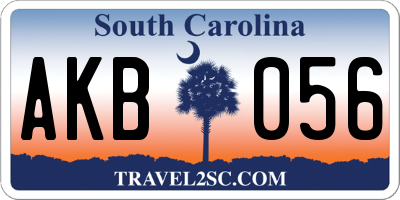 SC license plate AKB056