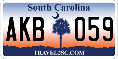 SC license plate AKB059
