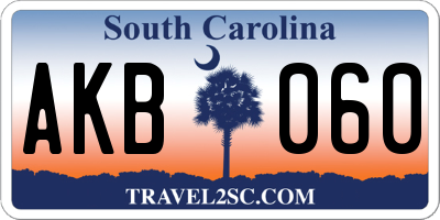 SC license plate AKB060