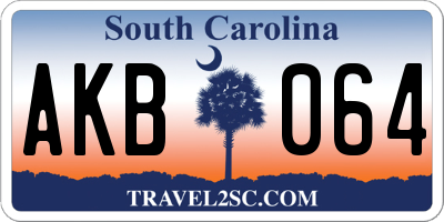 SC license plate AKB064