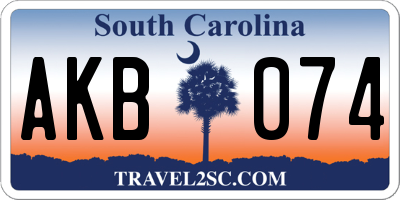 SC license plate AKB074