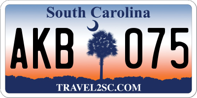SC license plate AKB075