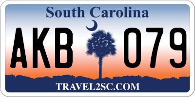 SC license plate AKB079