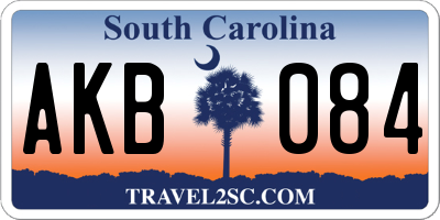 SC license plate AKB084