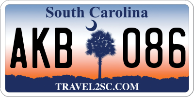 SC license plate AKB086