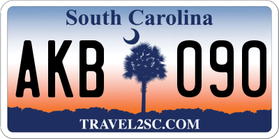 SC license plate AKB090