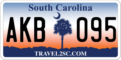 SC license plate AKB095