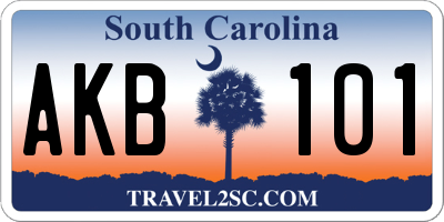 SC license plate AKB101