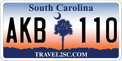 SC license plate AKB110