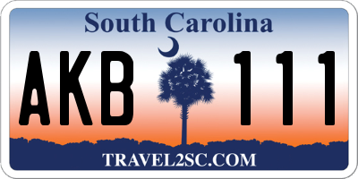 SC license plate AKB111