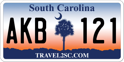 SC license plate AKB121