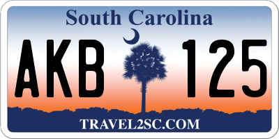 SC license plate AKB125