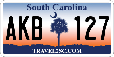 SC license plate AKB127