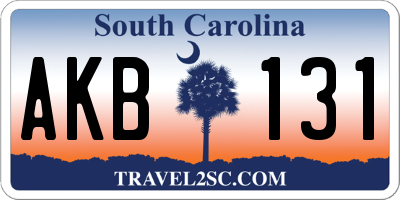 SC license plate AKB131