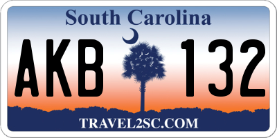 SC license plate AKB132