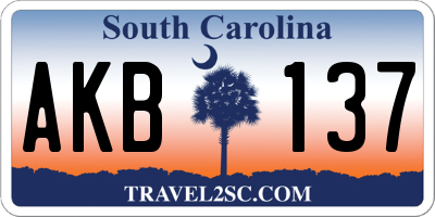 SC license plate AKB137