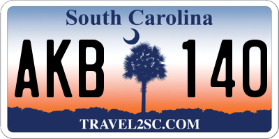 SC license plate AKB140