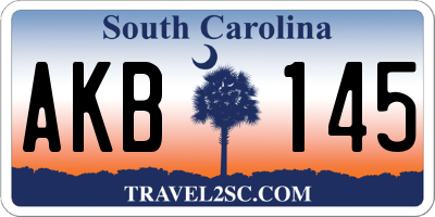 SC license plate AKB145