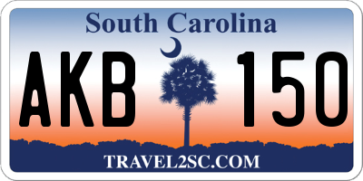 SC license plate AKB150