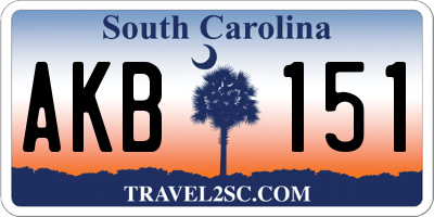 SC license plate AKB151