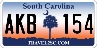 SC license plate AKB154