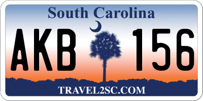 SC license plate AKB156