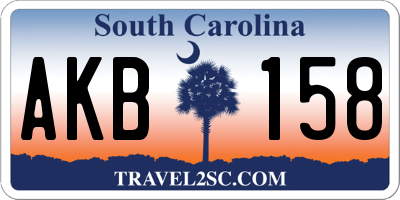 SC license plate AKB158