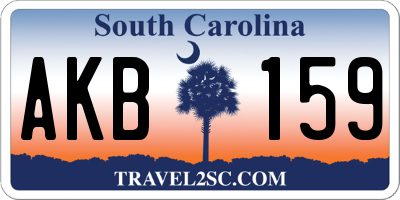 SC license plate AKB159