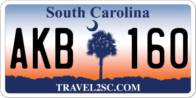 SC license plate AKB160
