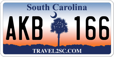 SC license plate AKB166