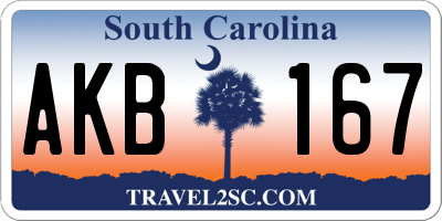 SC license plate AKB167