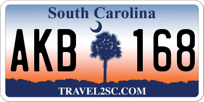 SC license plate AKB168