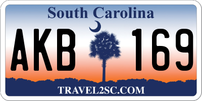 SC license plate AKB169
