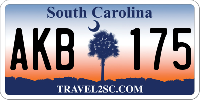 SC license plate AKB175