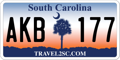 SC license plate AKB177