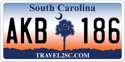 SC license plate AKB186