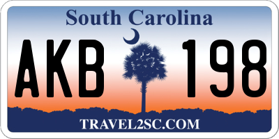 SC license plate AKB198