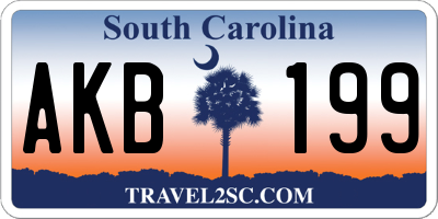 SC license plate AKB199
