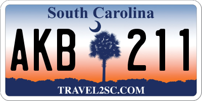 SC license plate AKB211