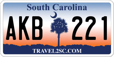 SC license plate AKB221