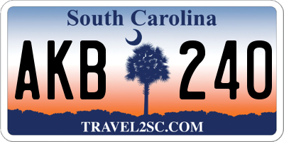 SC license plate AKB240