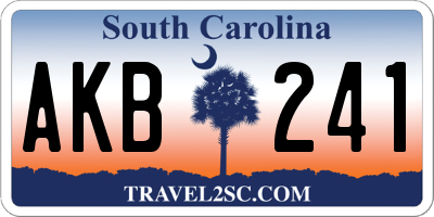 SC license plate AKB241