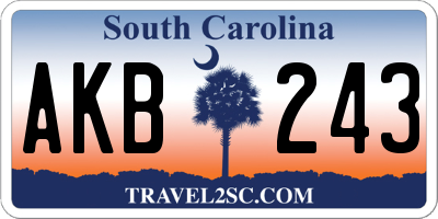 SC license plate AKB243