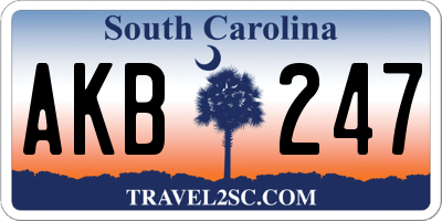 SC license plate AKB247
