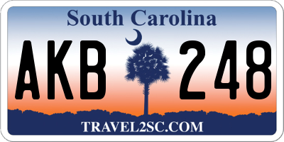 SC license plate AKB248