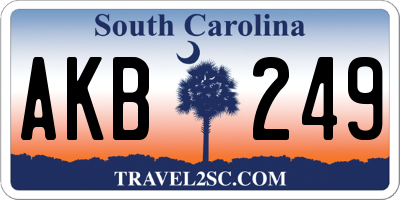SC license plate AKB249