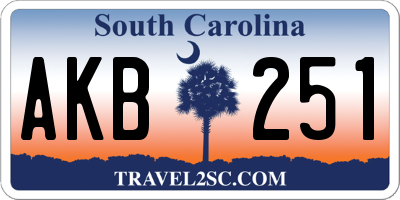SC license plate AKB251