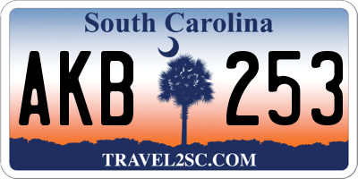 SC license plate AKB253