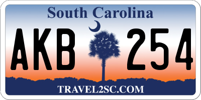 SC license plate AKB254