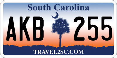 SC license plate AKB255